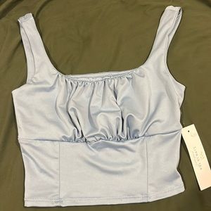 Baby blue cropped tank NWT